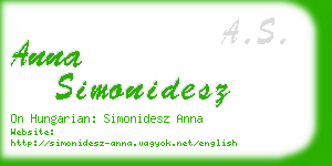 anna simonidesz business card